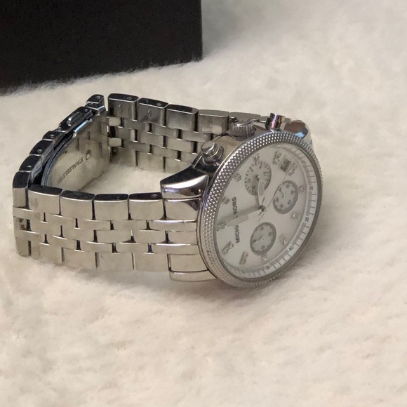 Michael Kors Bejeweled Silver-Tone Watch - Picture 6 of 9